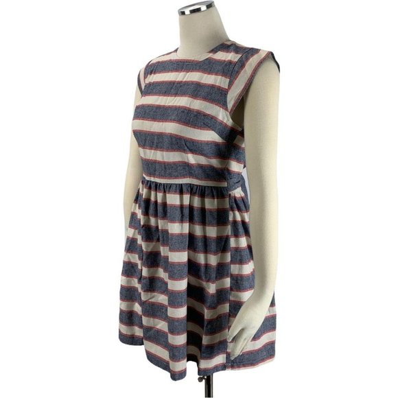 Freeway Small Dress Linen USA Red White Blue Cap S - Picture 2 of 6